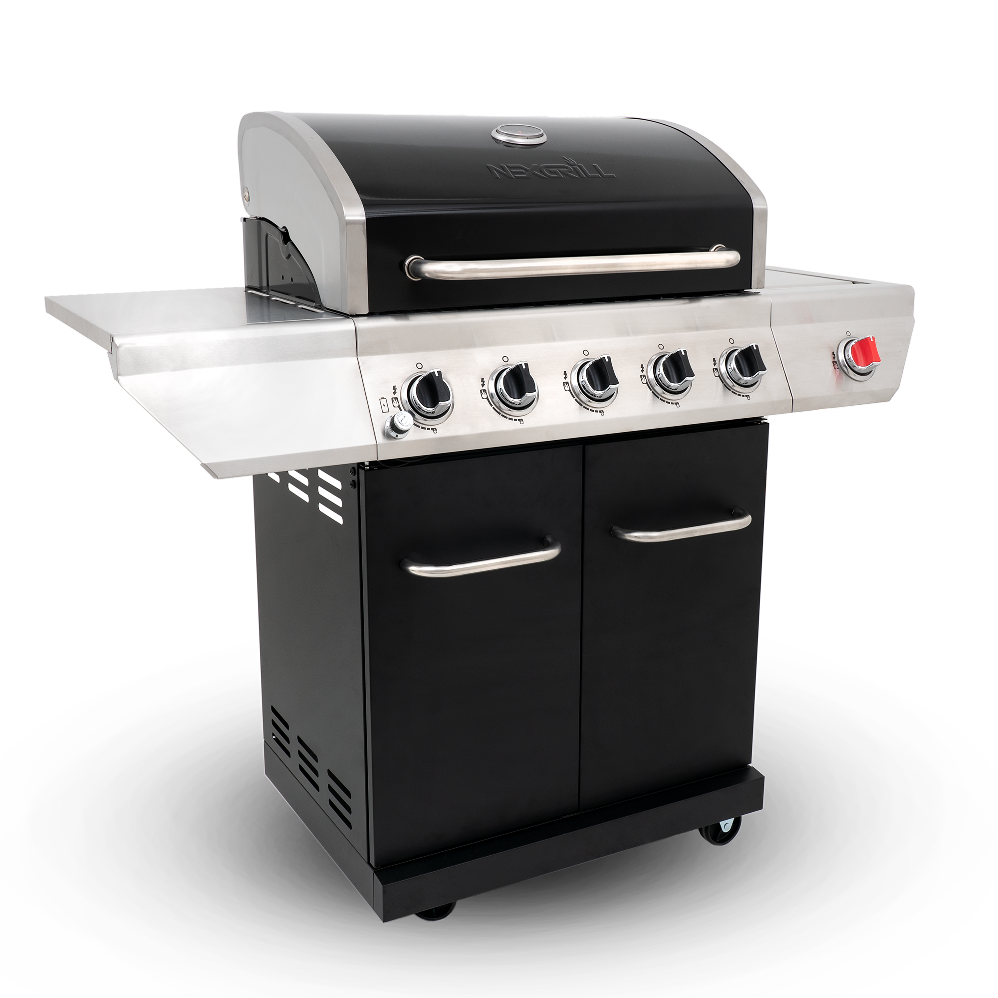 5-brännare gasgrill med keramiska sidobrännare och Gourmet Plus