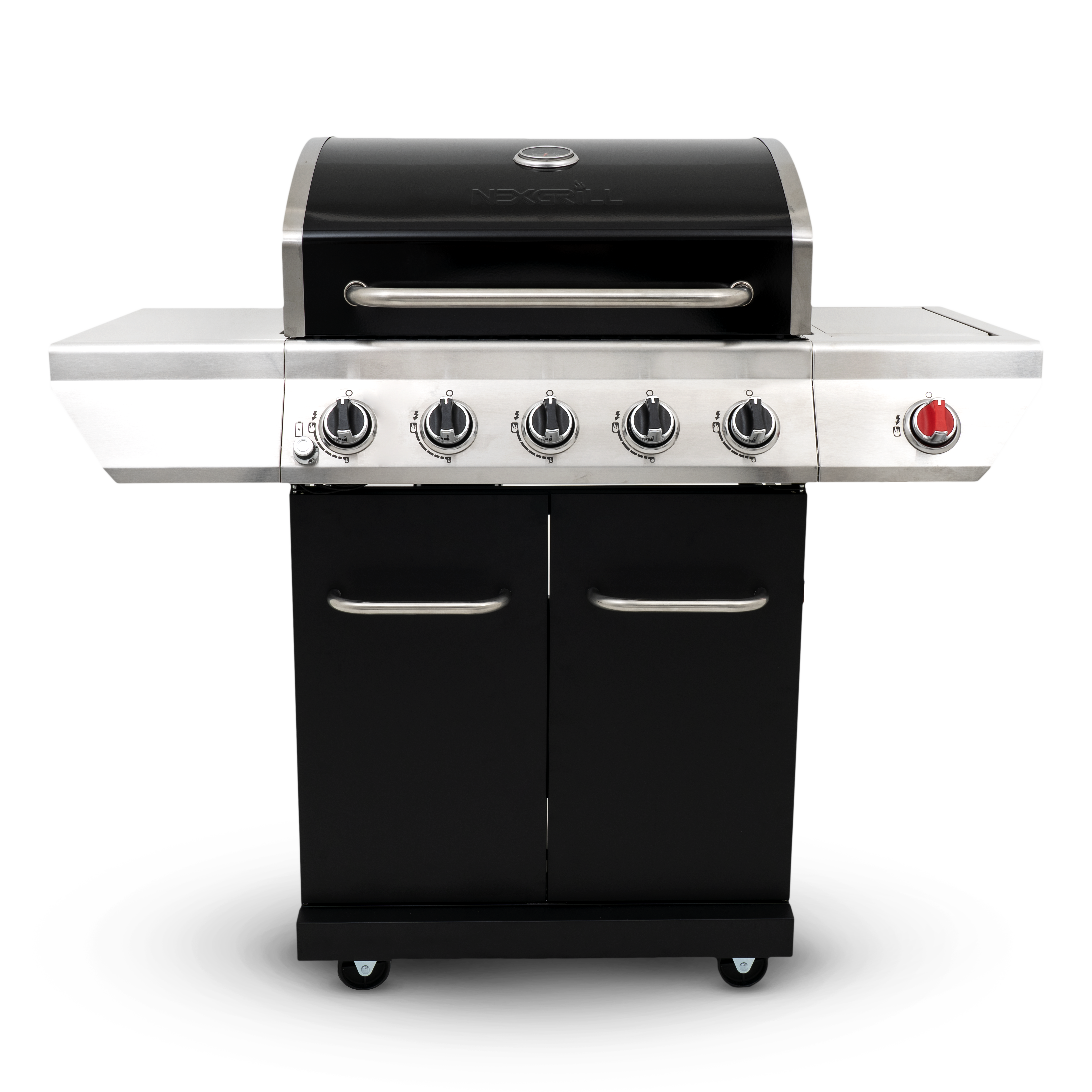 5-brännare gasgrill med keramiska sidobrännare och Gourmet Plus